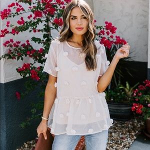 Vici Pom Pom Peplum Top - Medium